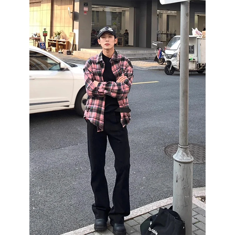 

Мужские брюки Cleanfit прямого кроя из струящейся ткани, летние, с высокой талией, облегающие, укороченные, расклешенные, повседневные, молодежные, модные, из полиэстера