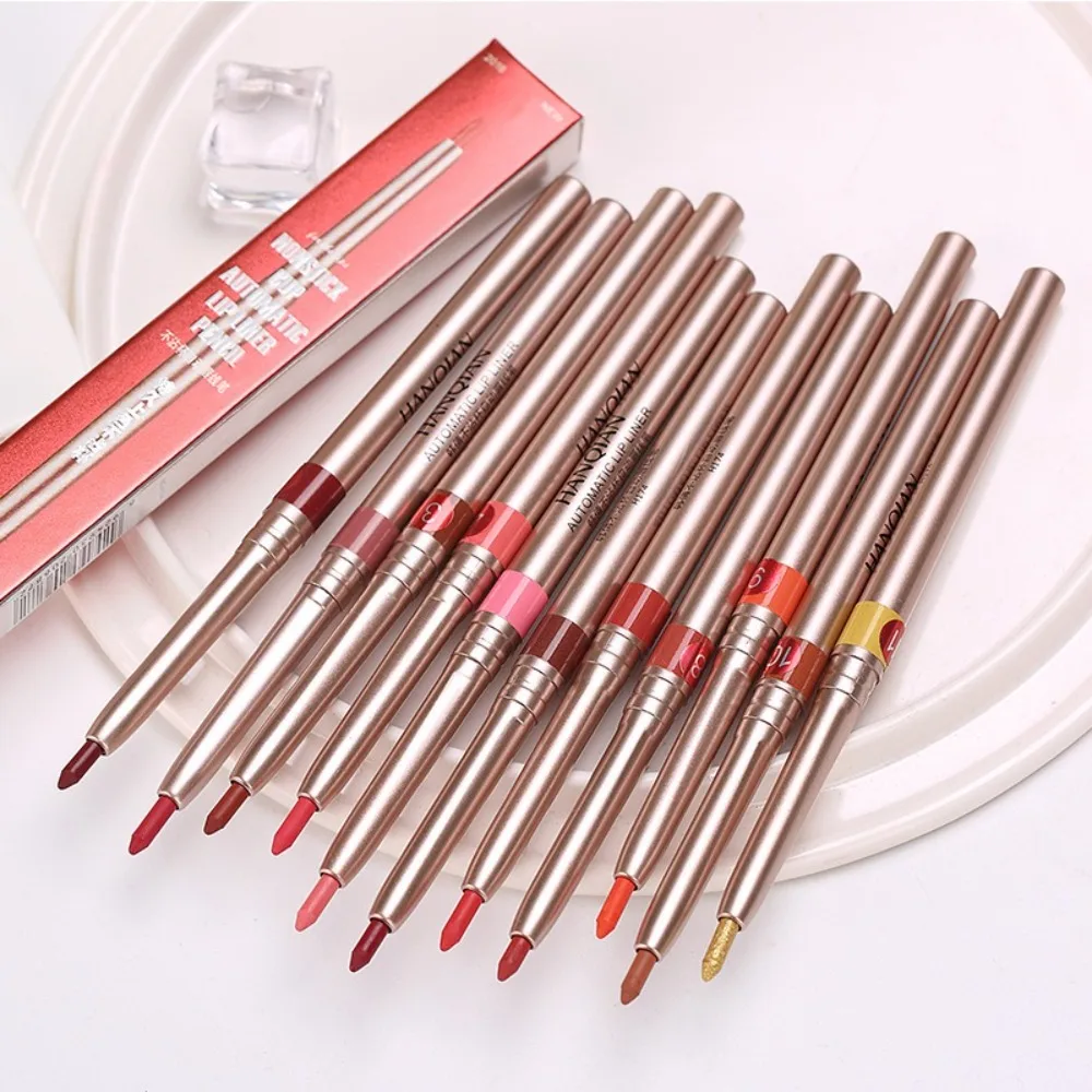 Fashion Automatic Rotary Matte Lipliner Waterproof Moisturizing Contour Lipstick Long-lasting Portable Lip Pencil Autumn/Winter