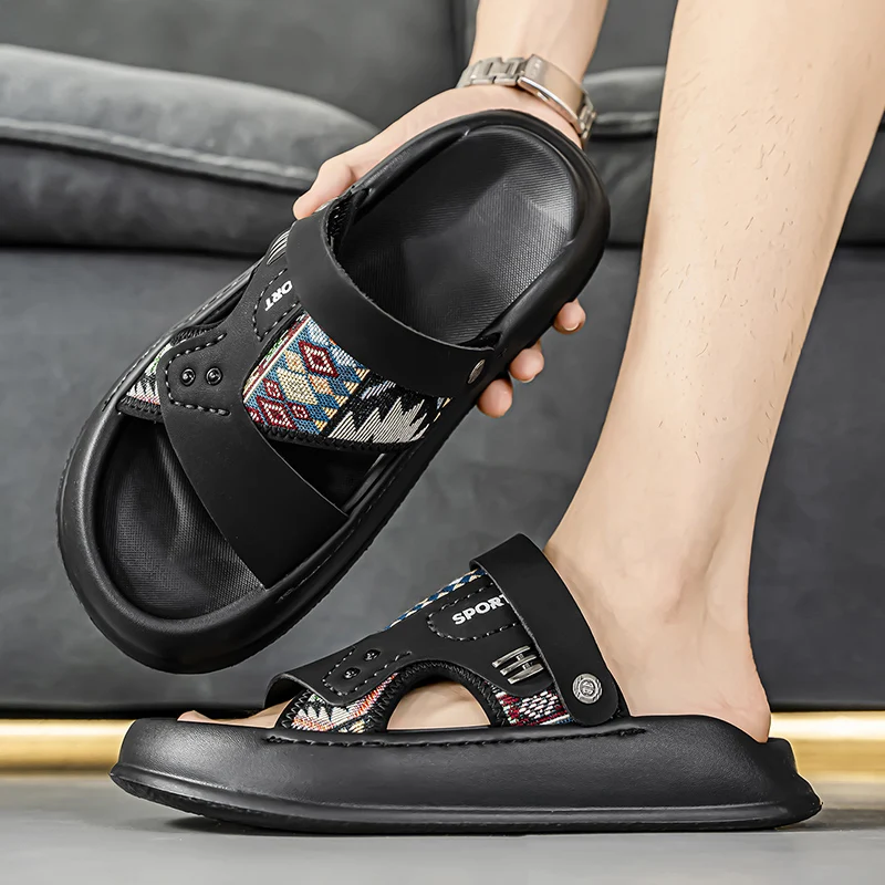 Chinelos leves casuais masculinos na moda minimalista casa ao ar livre popular diário deslizamento-on sapatos