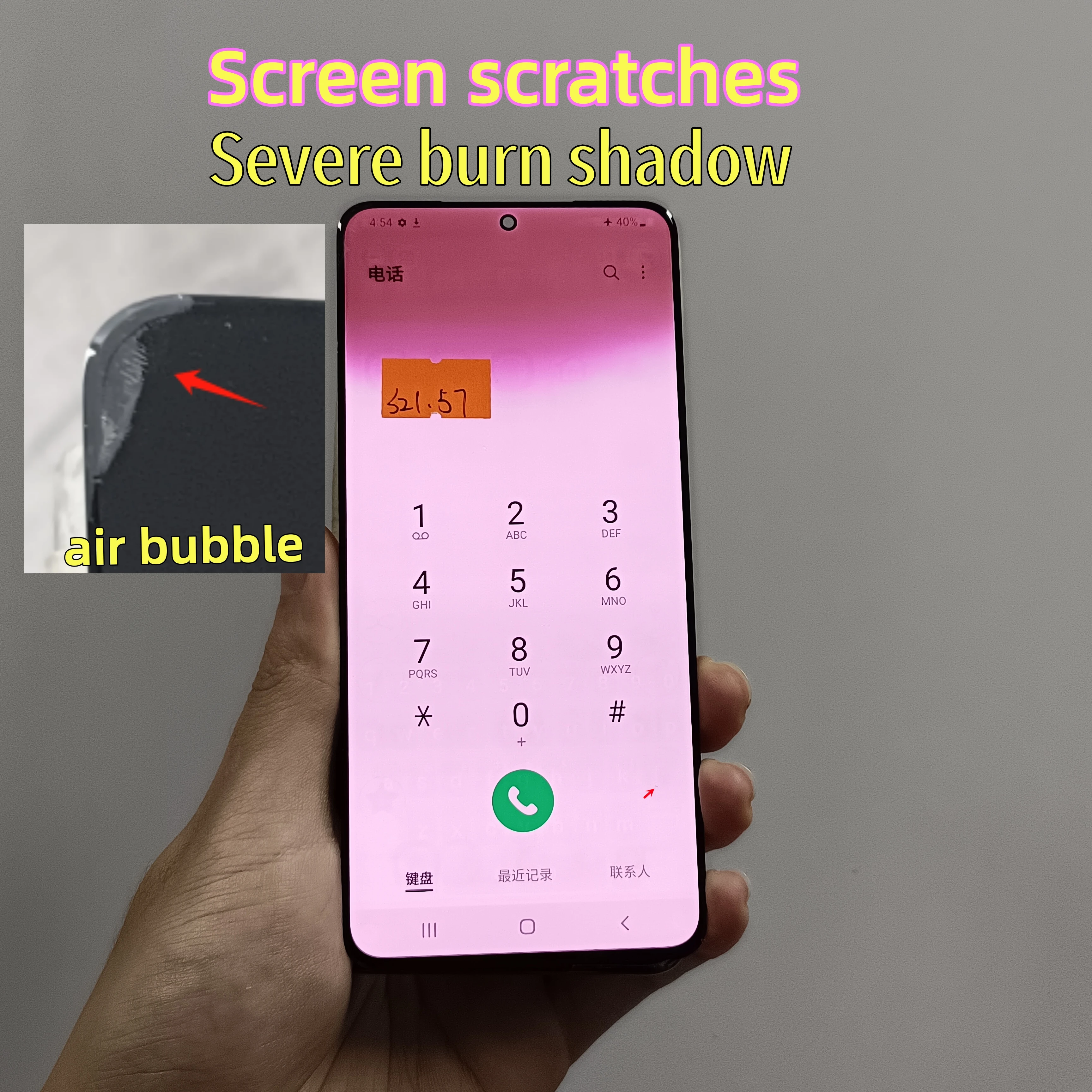 6.2\'\'100% Test AMOLED LCD For Samsung Galaxy S21 G990 G991F G991U G991B/DS Lcd Display Touch Screen Repair Parts With Defects
