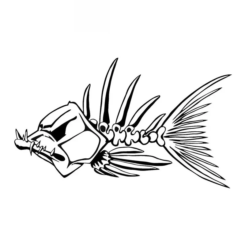 Tribal Fish Skeleton Funny Car Stickers Fashion Decorative Decals Personalized Pvc Waterproof Decals Black/white, 15cm * 9cm