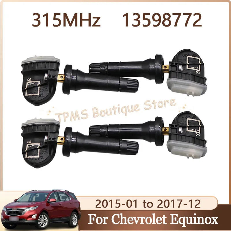 

4pcs 13598772 Car Tire Sensors System For Chevrolet Equinox Bolt Malibu Volt Trax Cadillac ATS CTS GMC Yukon 315MHz TPMS Sensor