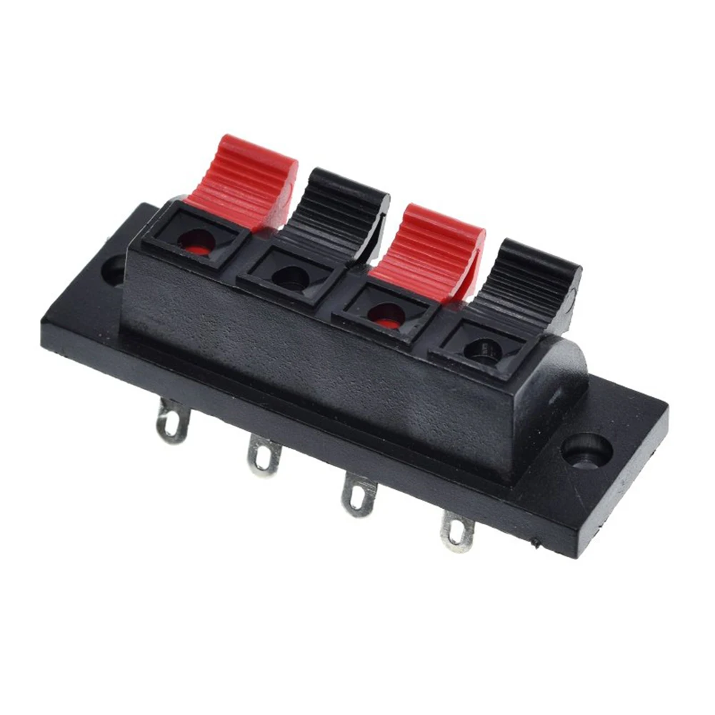 Push Connector for 4 Terminal Audio Reliable 3A Rated Load Plastic and Metal High Insulation Resistance for Audio