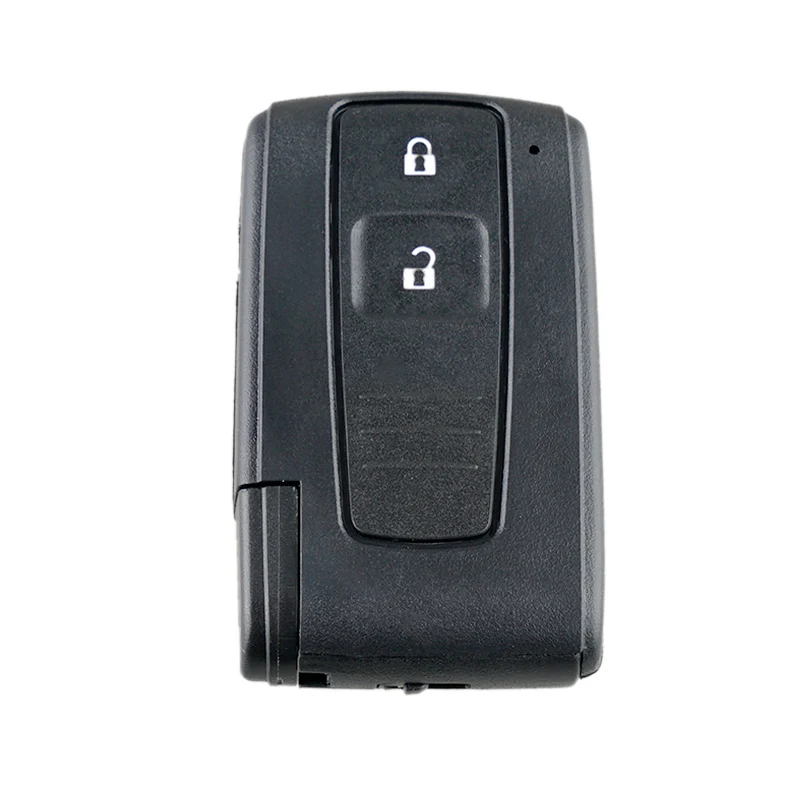 Funda para llave de coche de 2 botones, carcasa para mando a distancia de coche de repuesto negra con hoja TOY43 apta para Toyota Prius Corolla-Verso