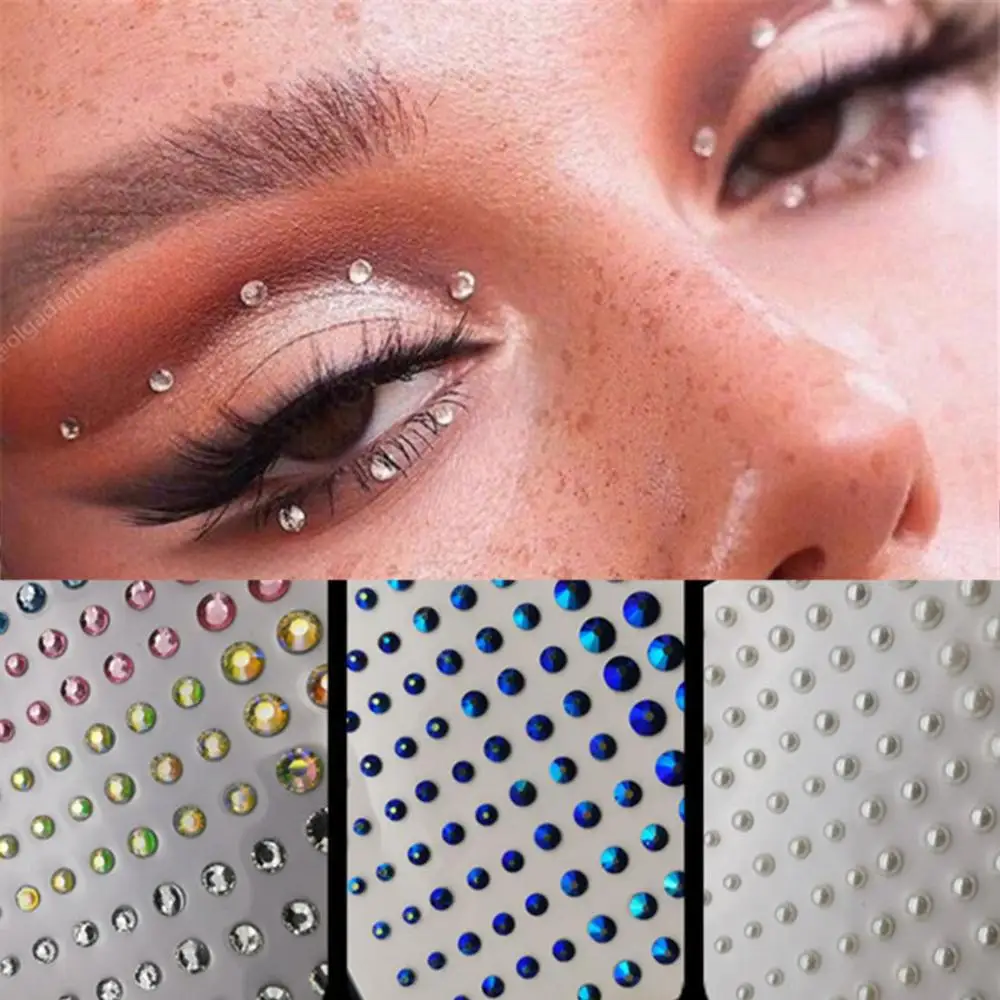 

Наклейка 3D украшение для дизайна ногтей вечерние лица тела цветные бриллианты наклейки со стразами ювелирные наклейки фестиваль макияж украшения