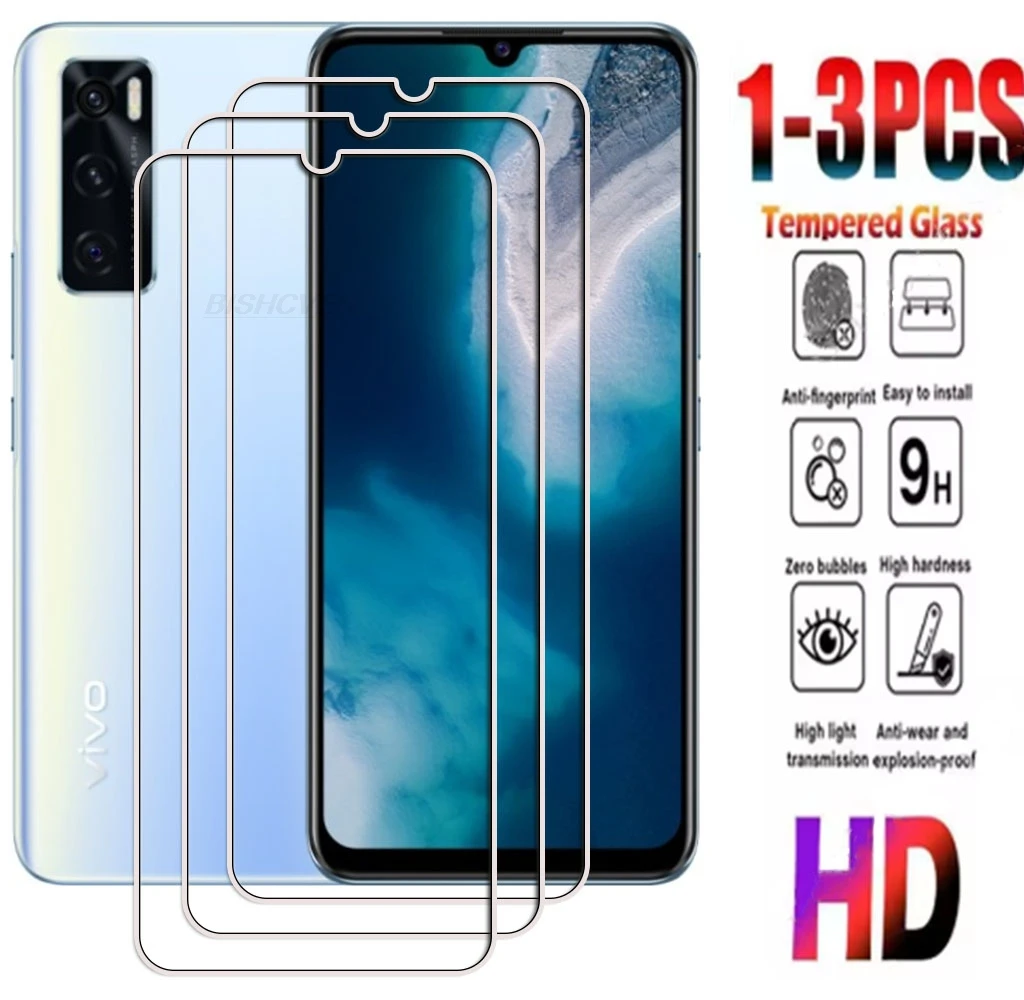 1-3 Stück 9H Gehärtetes Glas für Vivo V20 SE Pro V21 V21e 4G V23e V23 V25 5G V25e V30 Lite V40 X200 Pro Mini Displayschutzfolie