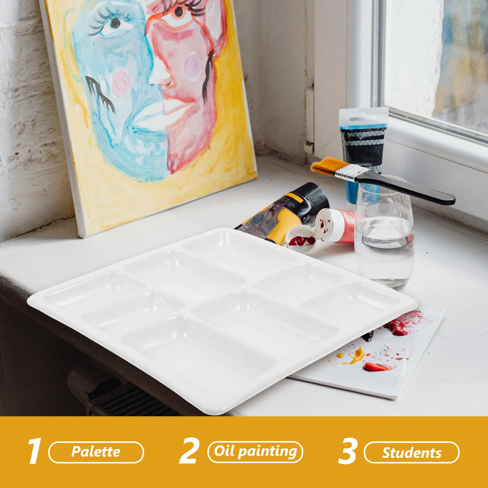 Art Watercolor Painting Mixing Palette Tray Plastic Halloween Christmas Ceramic Watercolor Mixing Tray Ceramic Paint Tray