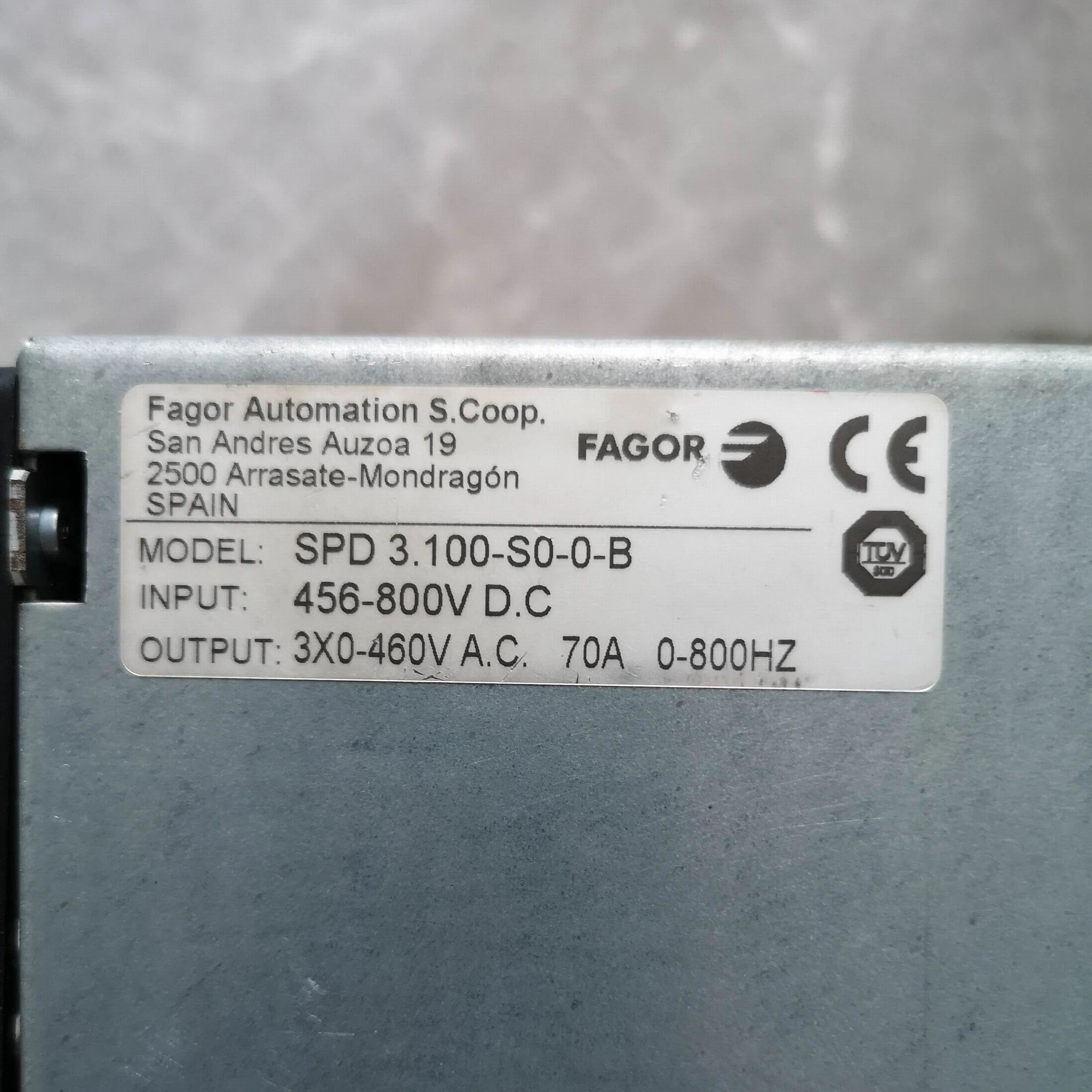 Servo Drive Fagor SPD 3.100-S0-0-B