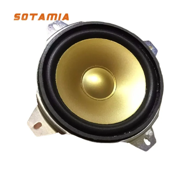 SOTAMIA 2PCS 4 Inch Angled Full Range Speaker  8 Ohms  8 Watts  Fever Grade PP Basin  Home Speaker  Car Audio  Cloth Edge Design