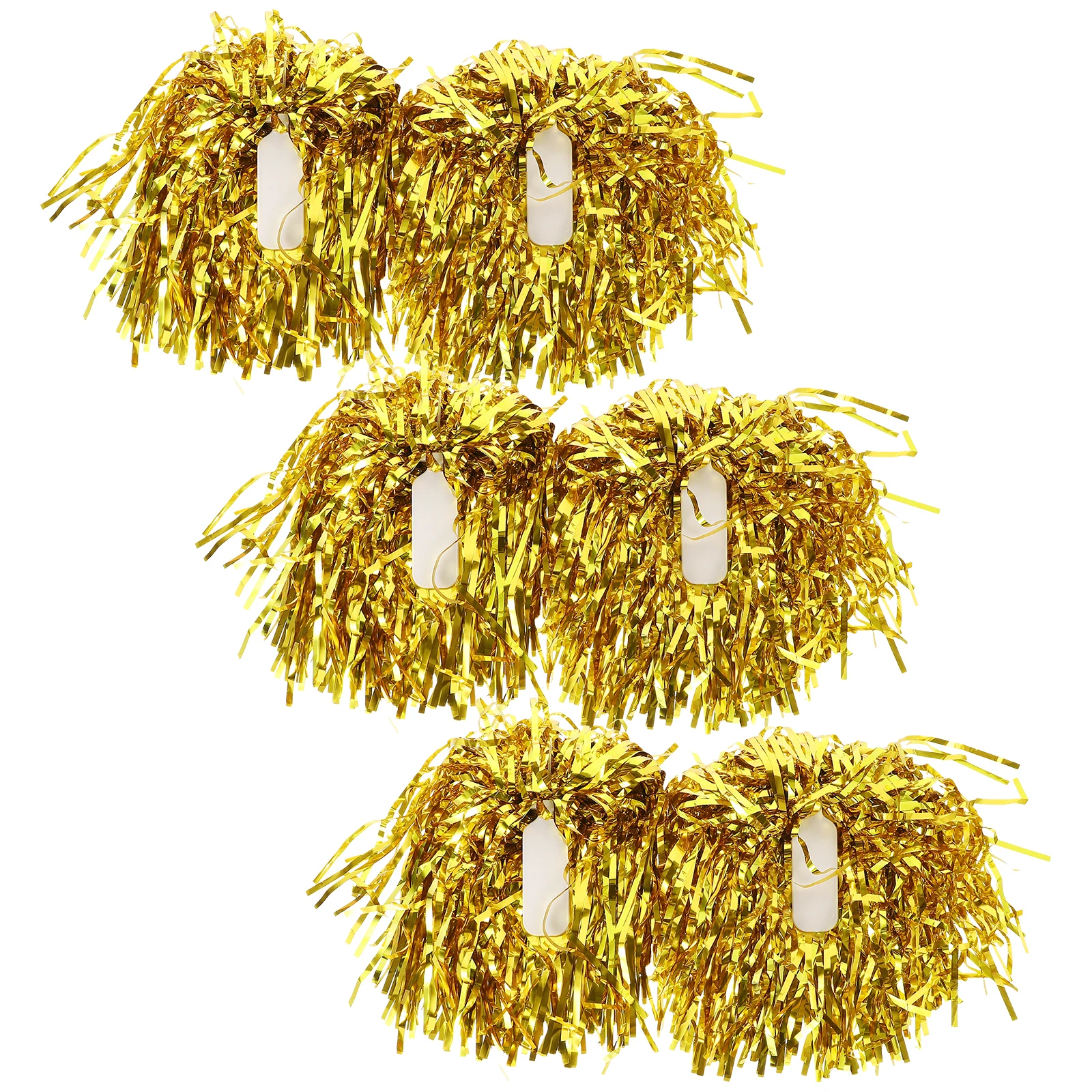 

12pcs Hand Flowers Cheer Poms Bright Metallic Reusable Spirit Pompoms For Sports Dance Party Events Team Supplies