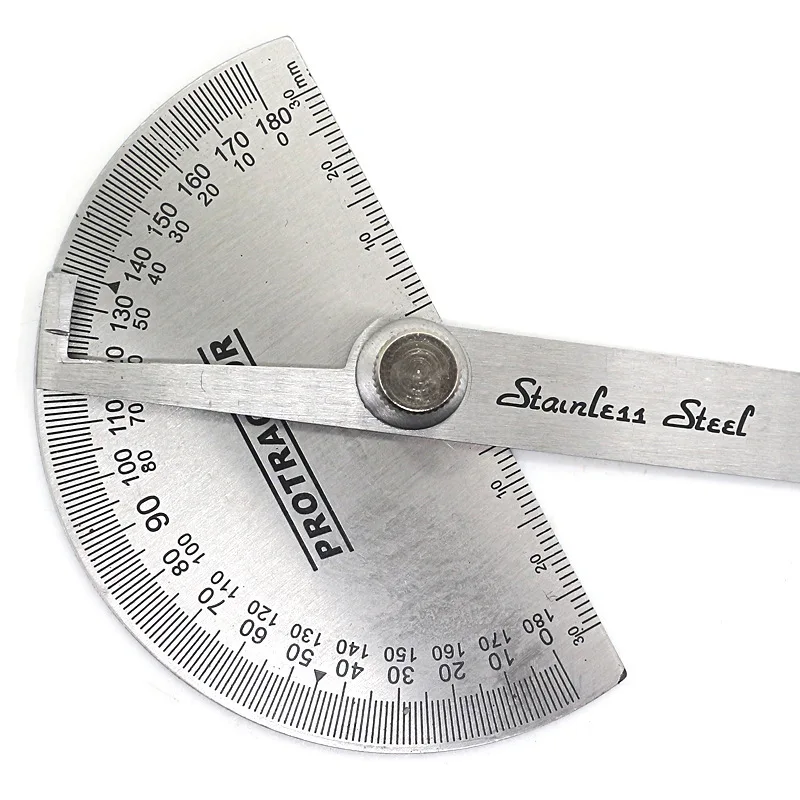 0-180 Simple Protractor Protractor Ruler 180 Degree Steel Angle Ruler Woodworking Dividing Gauge Protractor 150mm