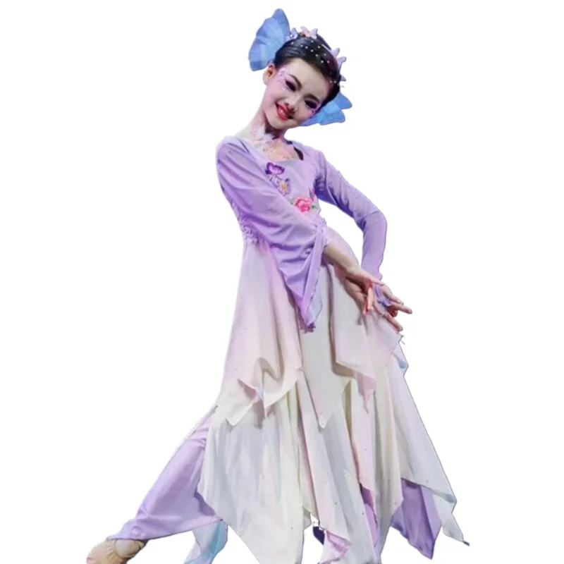 

Children's Butterfly Fragrance Dance Costume, Chinese Style 2025 New classical dance Body Rhythm gauze dress performance costume