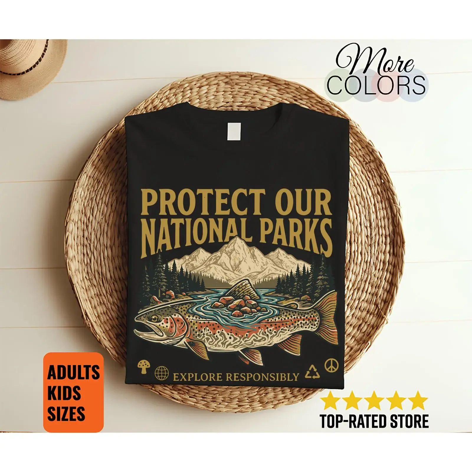 Protect Our National Parks T Shirt Nature Conservation Outdoor Hiking Camping Environmental GifT vintage Washed Breathable