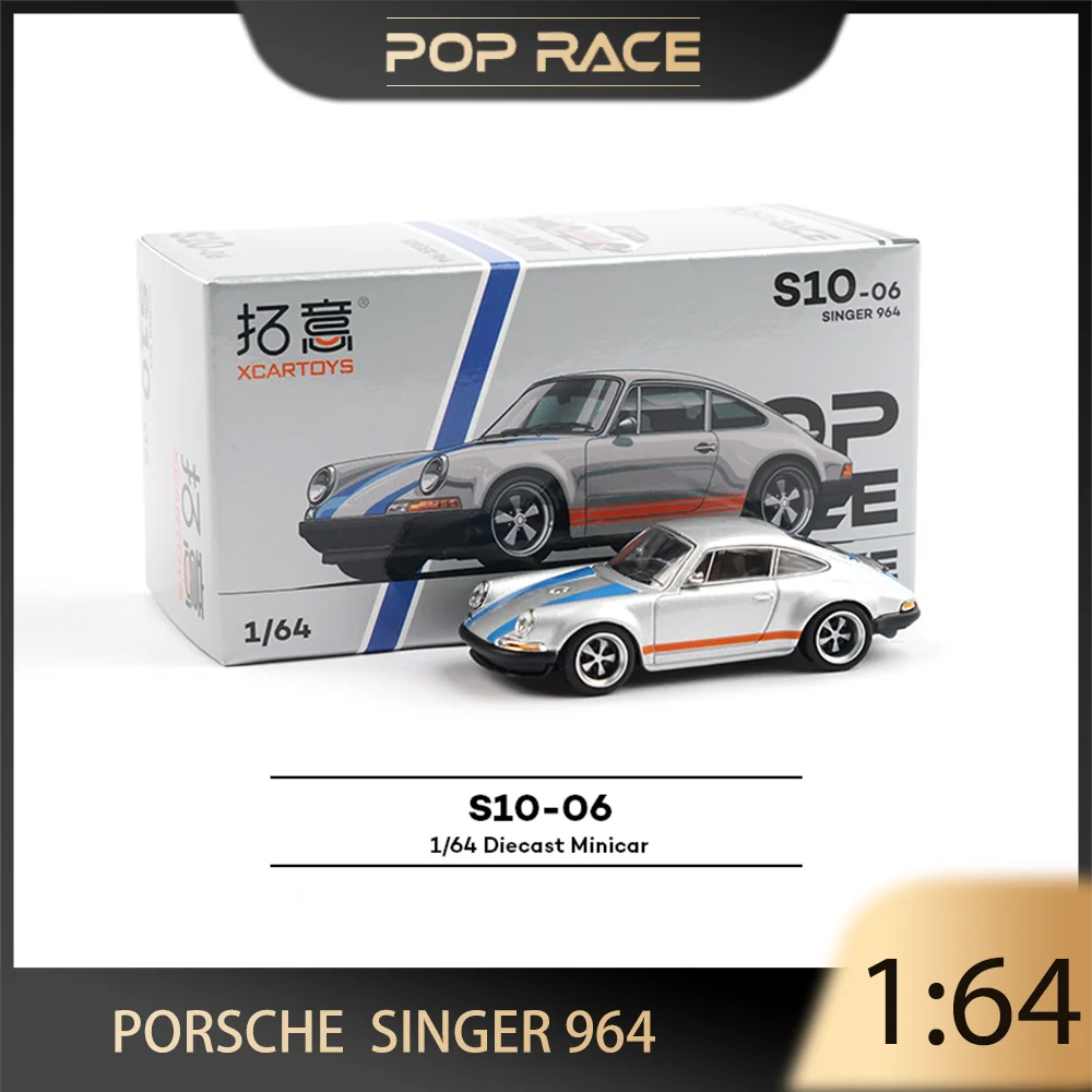 

POP RACE 1:64 Porsche SINGER 964 Alloy Premium Diecast Vehicle Model Toys Collectible Display Piece, Ship Now