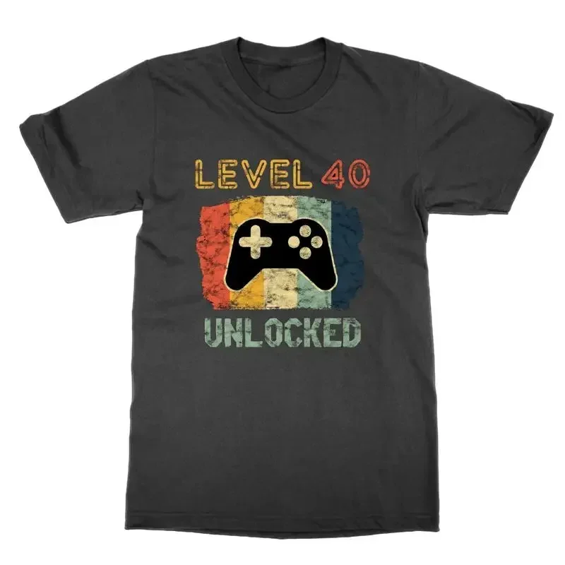 Level 40 Unlocked t shirt funny gamer dad tee video game birthday present gift
