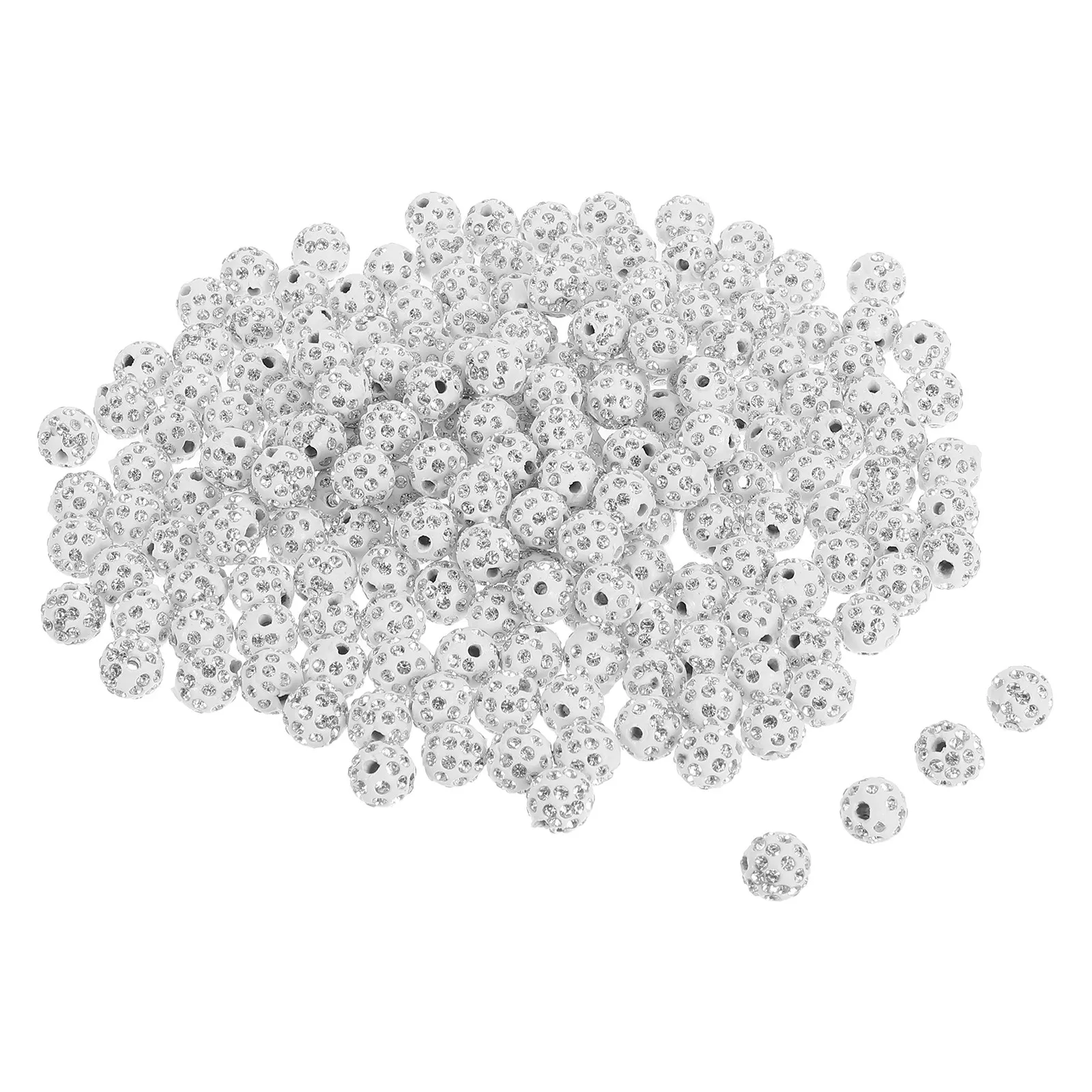 

200Pcs Jewelry Beads Rhinestone Clay Shiny Disco Ball Baseball Beads for DIY Bracelets Necklaces Earrings Sparkle Craft Supplies