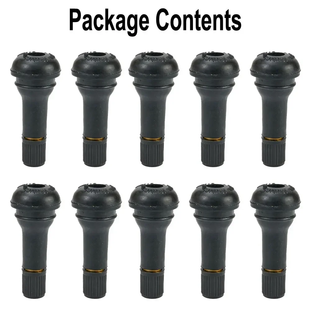 

10Pcs Black TR413 Tubeless Tyre Valves Stems Rubber Material Snap In Type Rubber Valve Tool SET Applicable To Vacuum Tire Cars