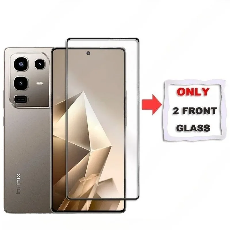 

2pcs For Infinix Note 50 4G 40 Pro Glass Screen Protector Note 50 Pro 4G Note 30 Vip 12i 11s 10 Glass Black Edge Protective Film