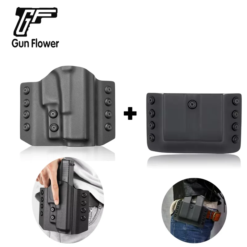 Only For G17/G22/G31 Kydex OWB Holster & Double Magazine Pouch Carrier,right hand