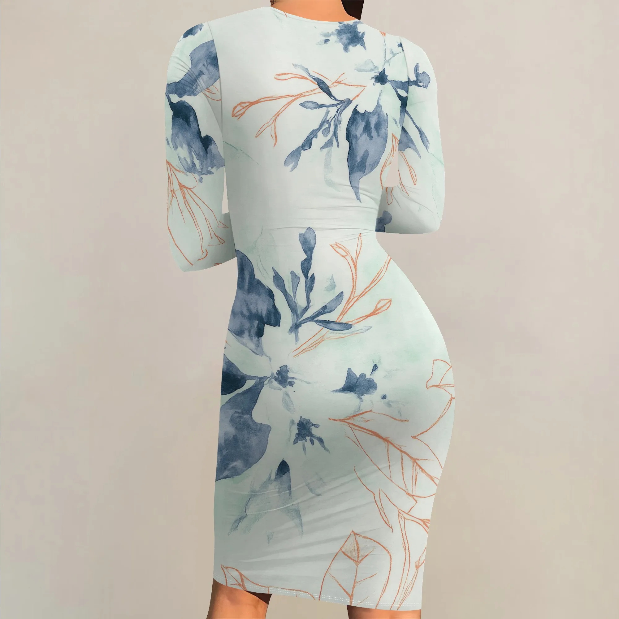 ชุดสตรีฤดูใบไม้ร่วง 2024 แขนยาวพื้นฐานดินสอ Smocked Elastic เอว Casual A-Line เซ็กซี่ Bodycon Mini Dress