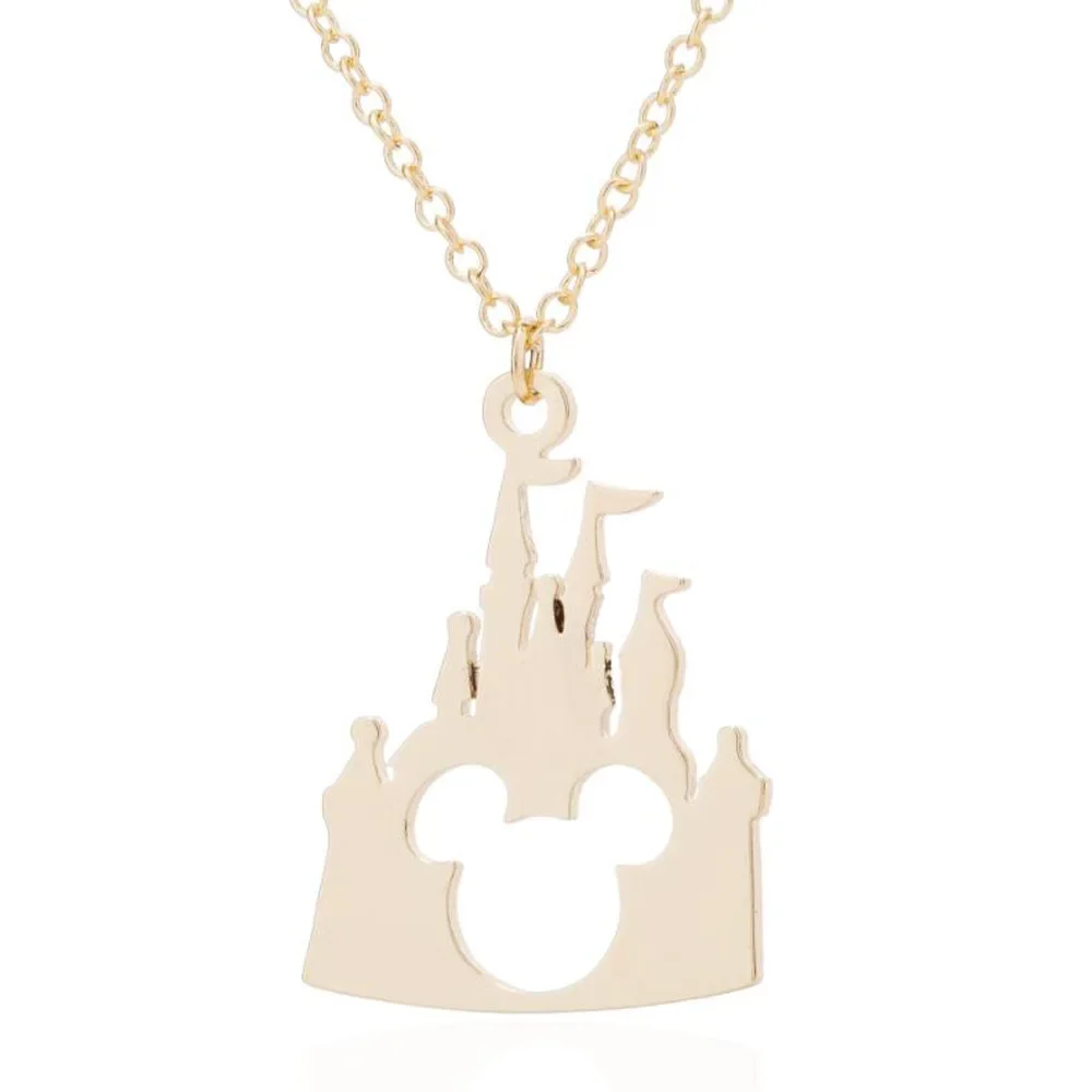 Disney Mickey Necklace Pendant Anime Castle Mickey Head Pendant Necklace Cartoon Jewelry for Women Necklaces Fashion Accessories