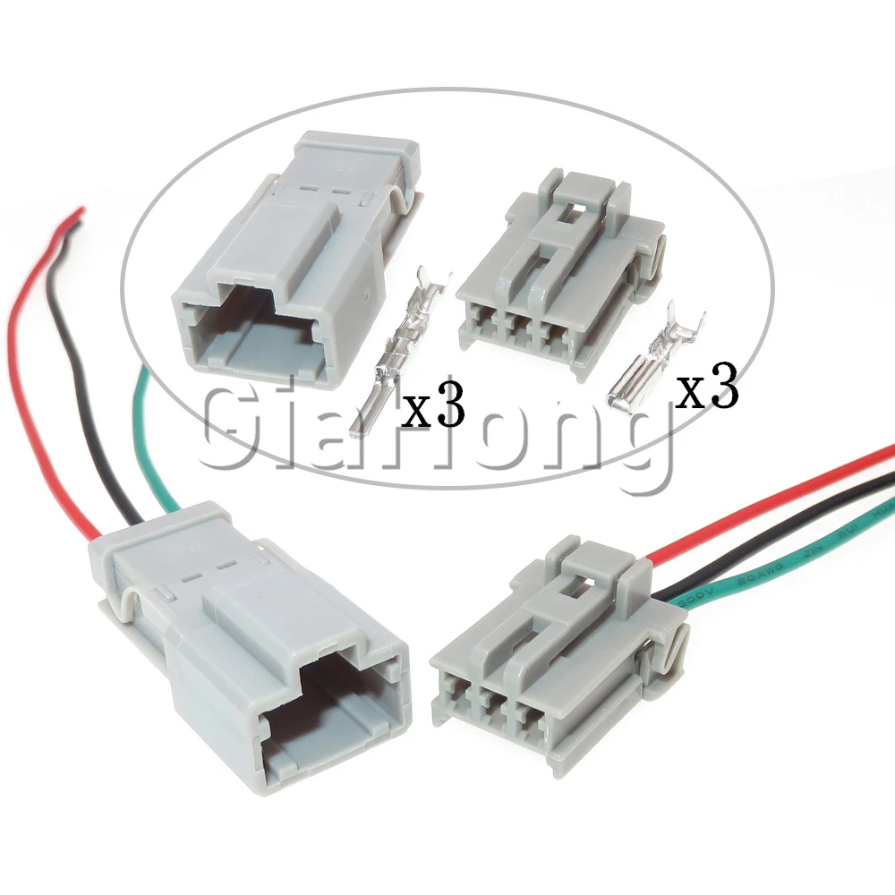 1 Set 3 Ways AC Assembly Parts 6098-0241 Car Wire Unsealed Socket With Terminal Auto Backlight Electrical Connector 6098-0242