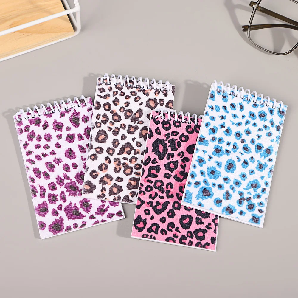 12.5*7.5cm Leopard Print Mini Spiral Pocket Notebooks Memo Pad Coil Booklet Notepads for Office Stationery School Diaries