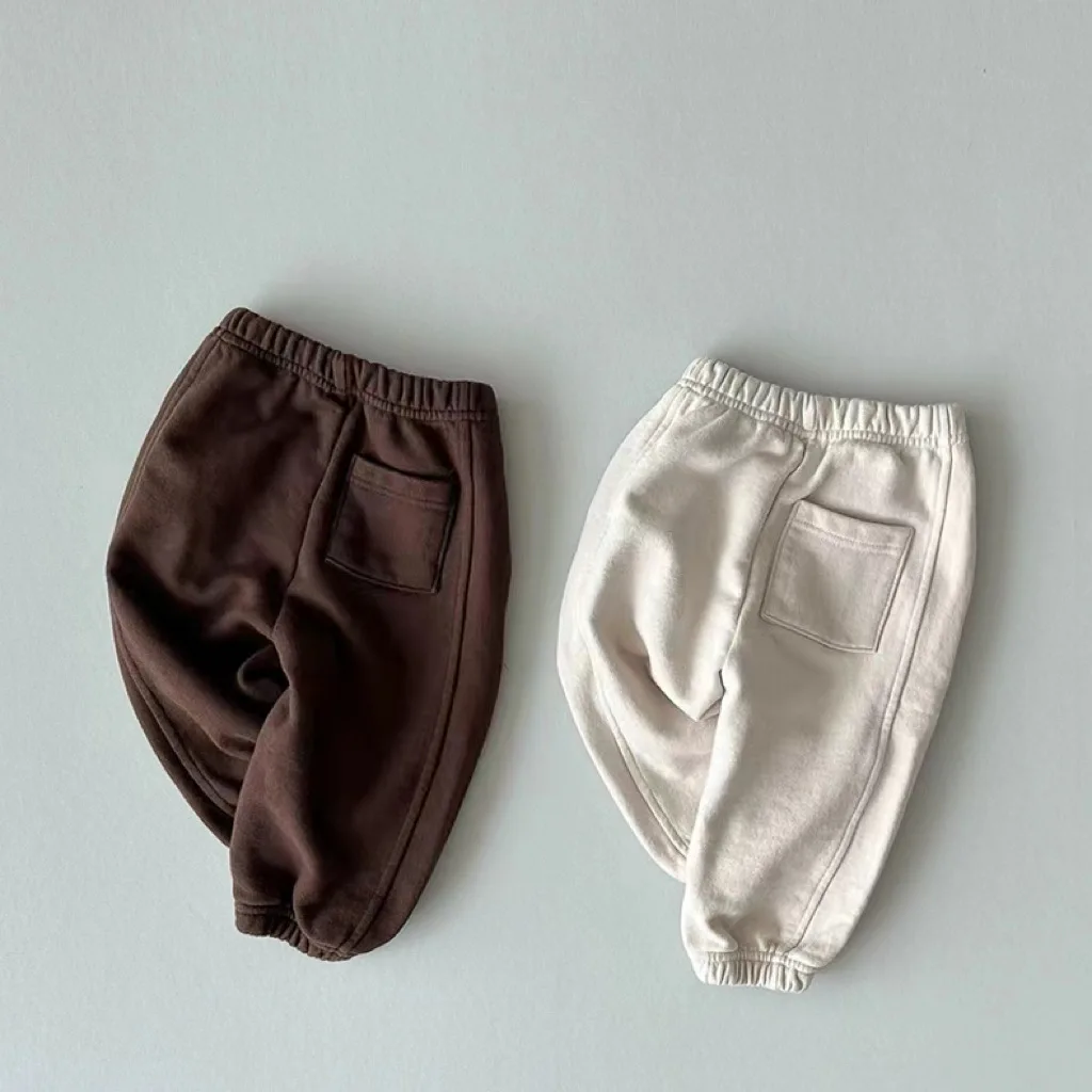 2025 Autunno Nuovo Bambino Pantaloni Allentati Delle Ragazze Dei Ragazzi Solido Pantaloni stile harem Pantaloni Della Tuta di Cotone Infantile Del