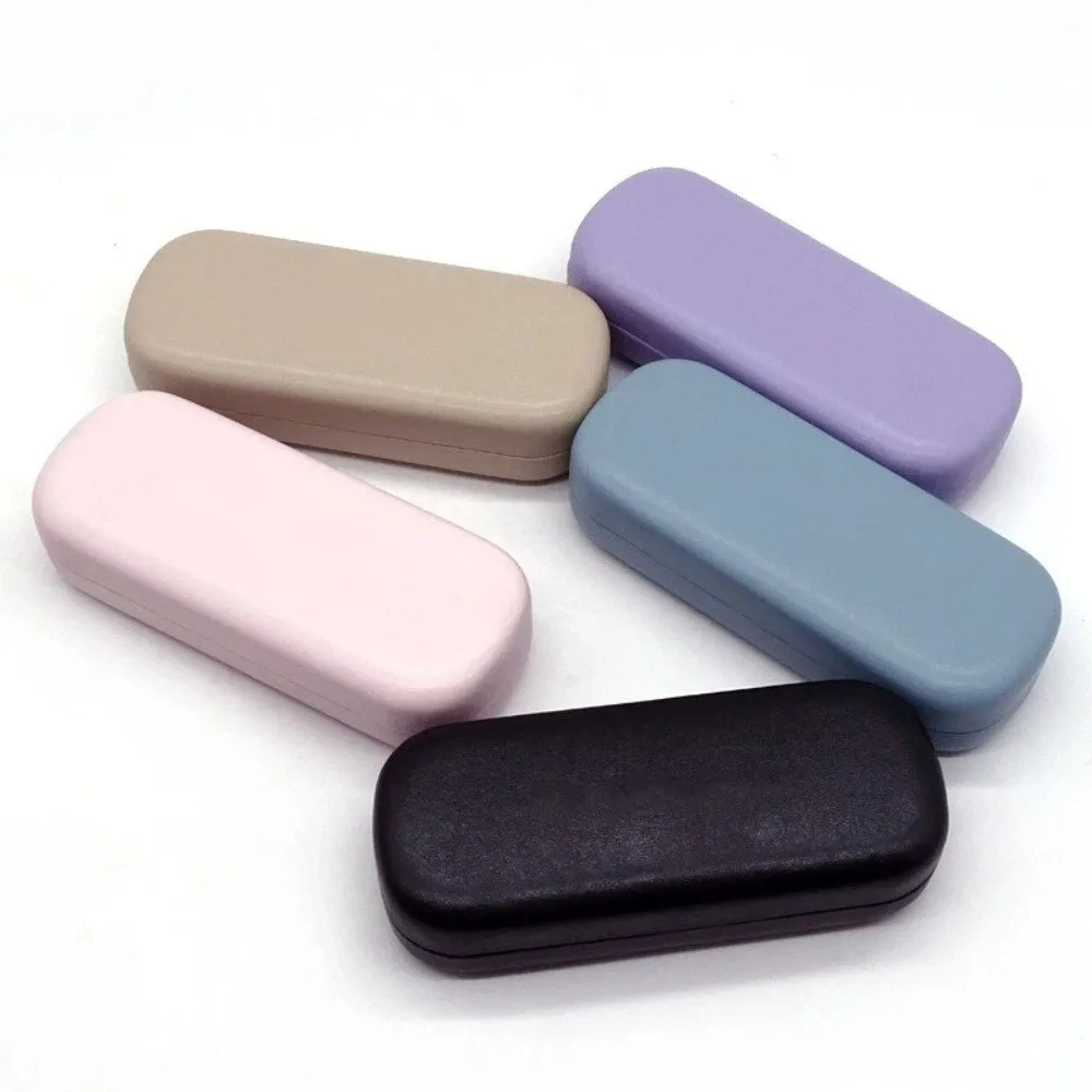 Portable Square Glasses Box Waterproof PU Leather Eyewear Case Large Capacity Solid Color Spectacle Case Men