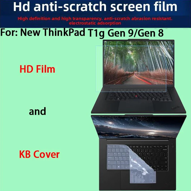 For ThinkPad T1g Gen 9 Keyboard Film ThinkPad T1g Gen 8 Laptop Tempered Film Screen Film Anti-reflective Film Anti-blue Film