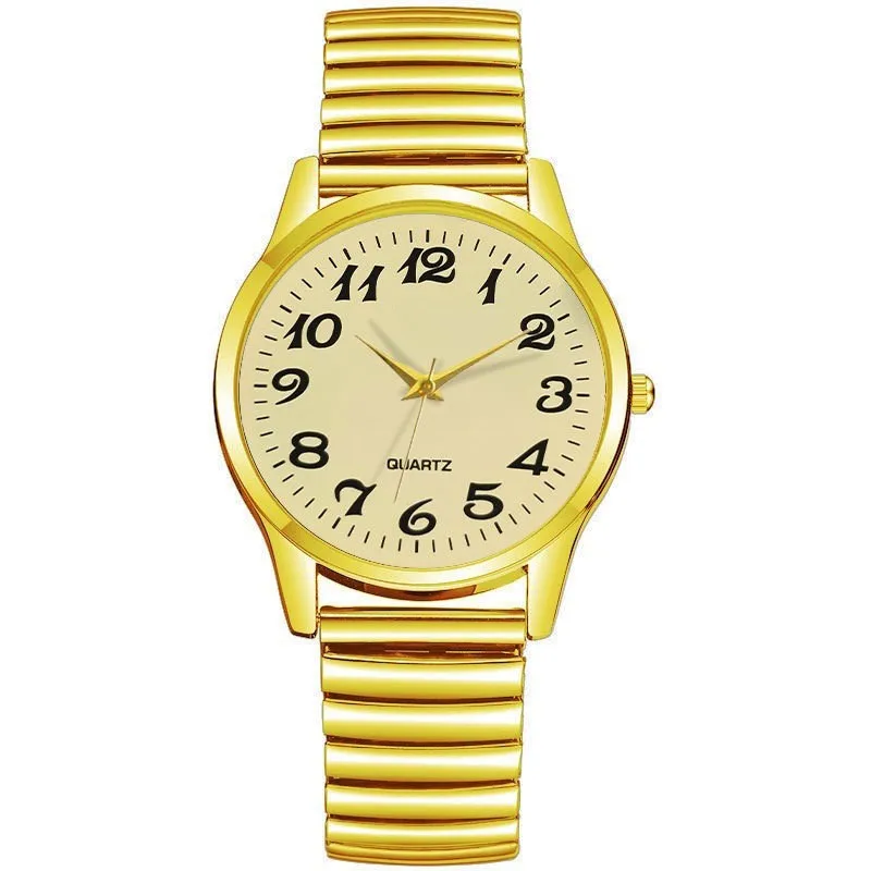 Manufacturer's in stock middle-aged and elderly watches, casual big number men's watches, women's watches, steel strip spring qu