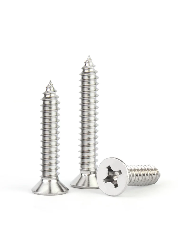 M2 M2.2 M2.6 M3 M3.5 M4 M5 M6 Cross Recessed Countersunk Self-tapping Screw 316 A4 Stainless Steel Phillips Flat Head Wood Screw