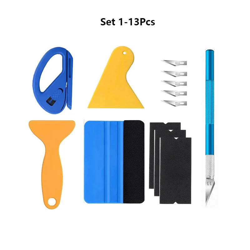 Auto Film Wrap Tool Kit Vinyl Spatel Schraper Cutter Wrap Grijper Magneet Houder voor Window Tint Auto Accessoires Zuigmond Set 1-17