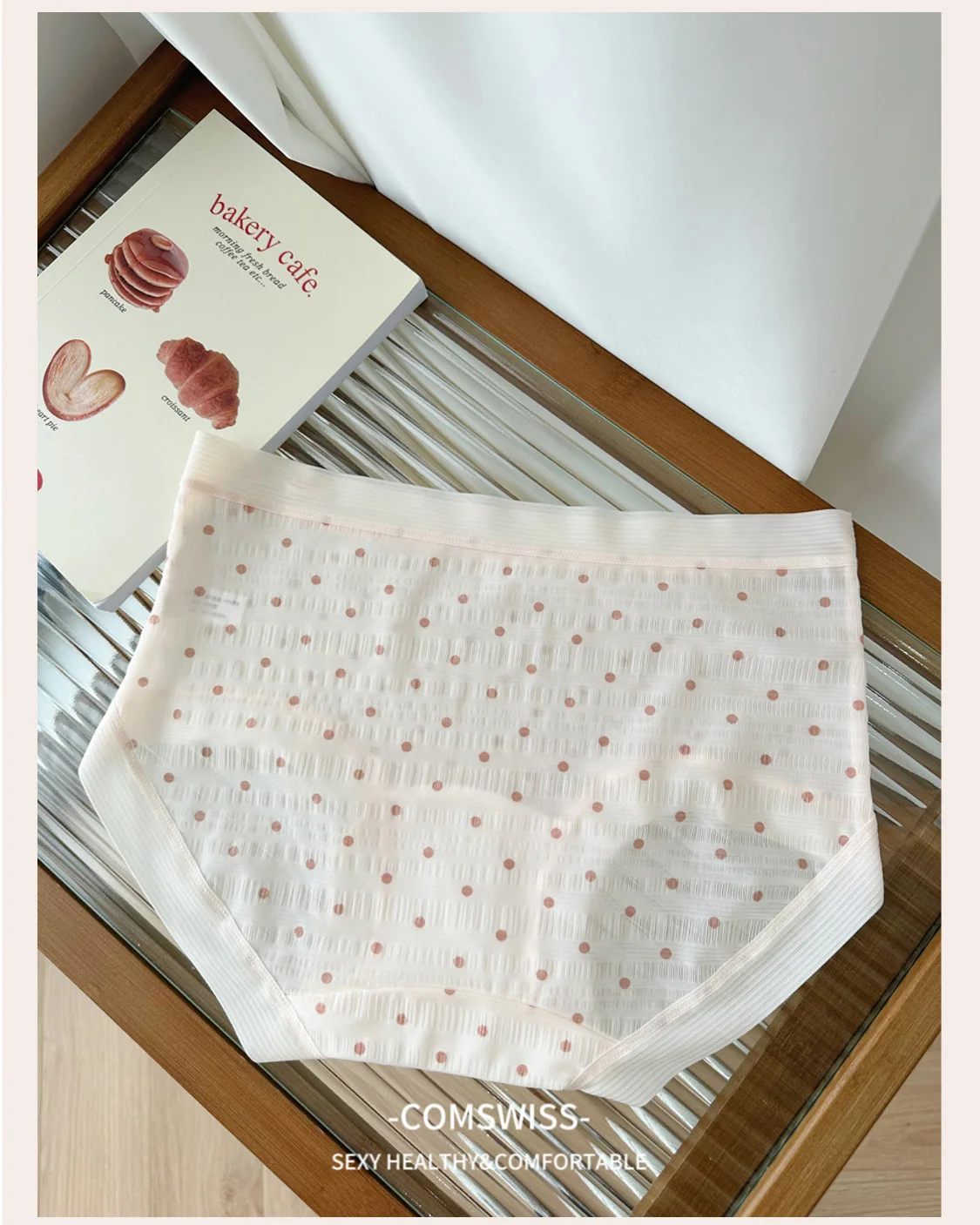 Spring And Summer New Products 7A Antibacterial Fresh Polka Dot Mesh Breathable Simple Women's Underwear 7A Cotton Crotch