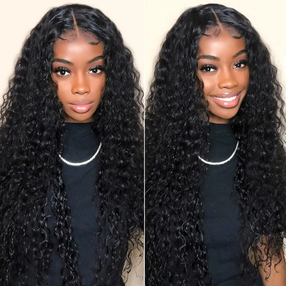 30 40 Inch 13x4 Hd Lace Frontal Wigs Deep Wave Lace Frontal Wigs Deep Wave Curly Human Hair Pre Plucked Lace For Woman 200% Density