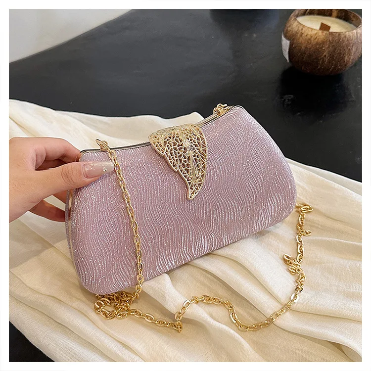 New Retro Green Charm Evening Bags For Women Fashion Small Box Clutches Handbags Gold Chain Shoulder Bag Dinner Party Clutch