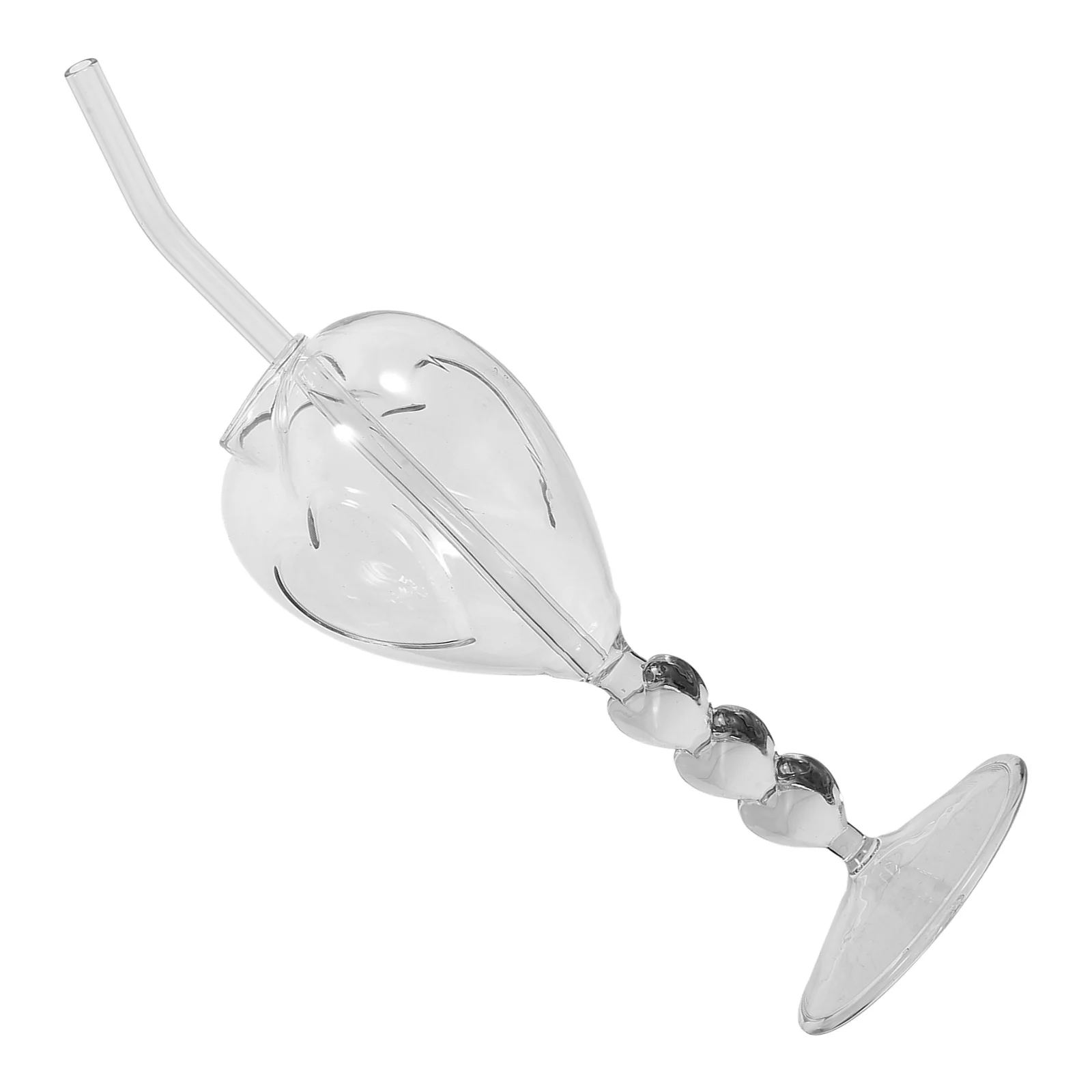 

1Set Heart Shaped Cocktail Glass Large Capacity Tall Stem Glass Party Goblet Wine Glasses Creative Drinking Glasses