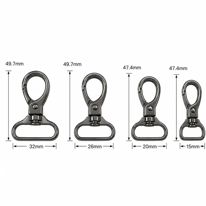 10/20/30 Stück 26/32mm Metall-Drehkarabinerhaken für Handtaschen, abnehmbarer Schultergurt, Lederband-Reparaturzubehör – Detail 3