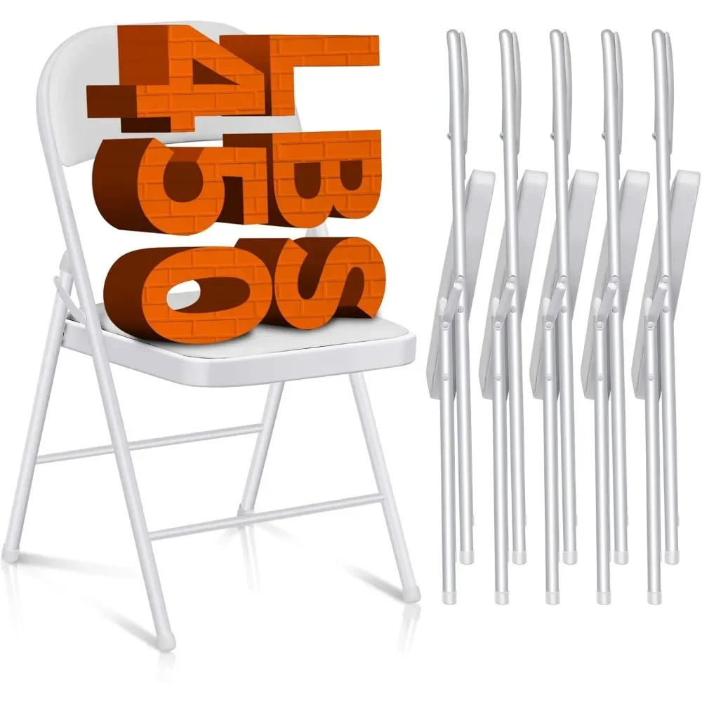 Folding Chairs with Padded Seats - 6 Pack Padded Folding Chair with Steel Frame for Home and Office, 450 Pound Capacity