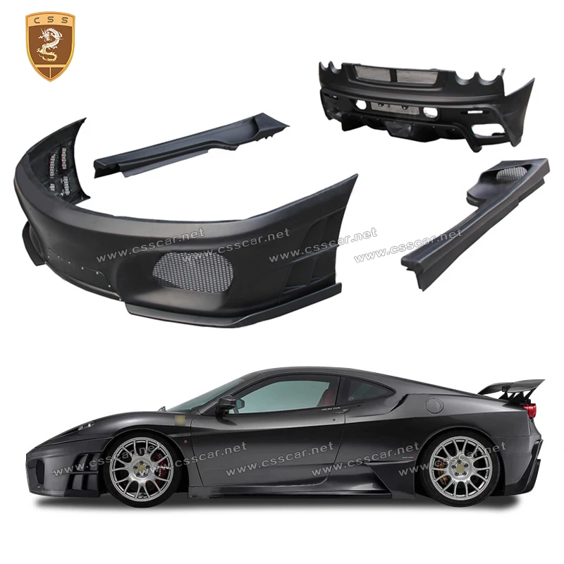 For Ferrari F430 2005-2009 Upgrade ASI Style FRP Material Wide Rear Front Bumper Guard Body Kit Side Skirt Winglet Extensions