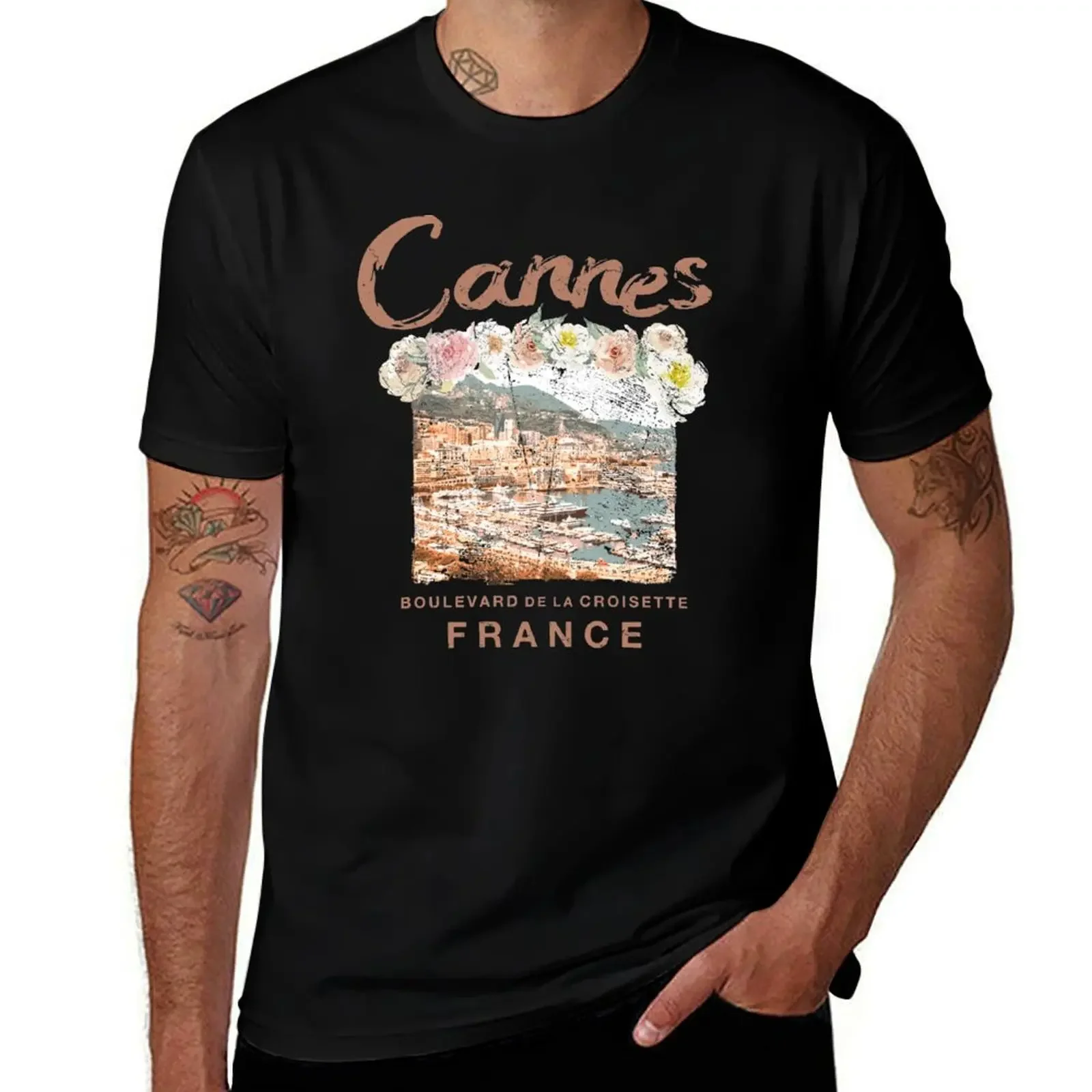 Cannes France French Riviera Vintage Festival T-Shirt football t shirt customs design your own sports fans men graphic t shirts