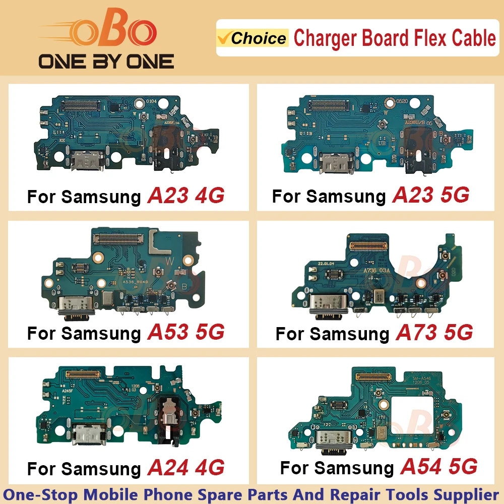 Conector de puerto de carga USB para Samsung Galaxy A23 A53 A73 A24 A54 4G 5G A546B A536B Placa de cargador Reparación de cables flexibles (1 unidad)