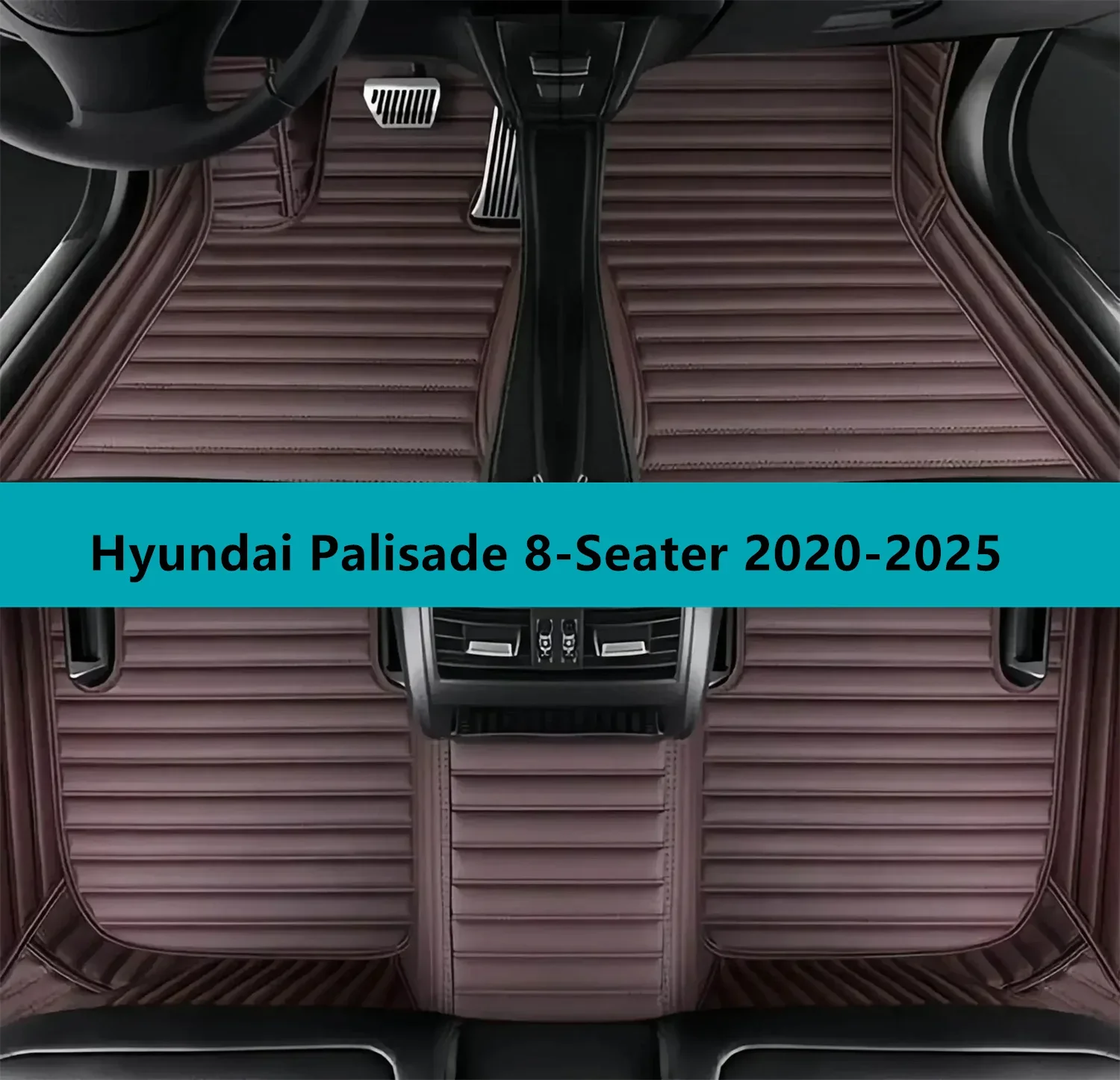 Komplettes Set Auto-Fußmatten für Hyundai Palisade, 8-Sitzer-Leder-Fußmatten für Autos, Matten, Teppiche, Autozubehör