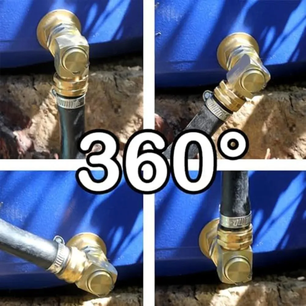 Practical 90 Degree Hose Swivel Elbow Solid Brass Adjustable Hose Kink Protector Watering Equipment Connector