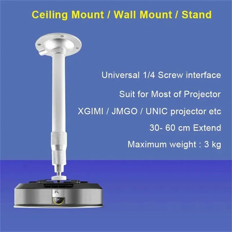 Ceiling/Wall Mount Projector Monitor Aluminum Alloy Telescopic Stand Bracket Extension Monitoring Pole Camera Bracket 20-80cm - Image 6