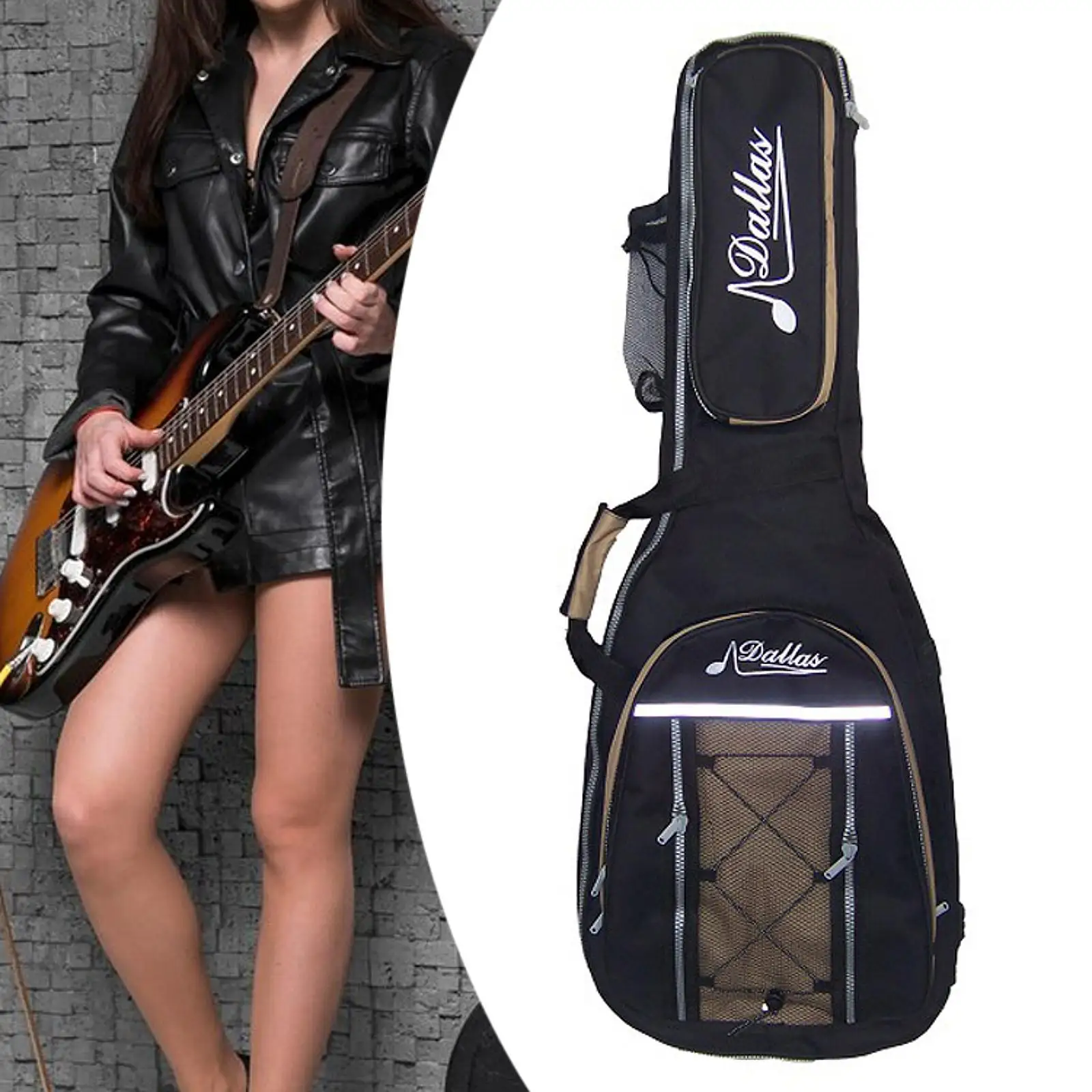 Acoustic Guitar Bag Gig Bag Water Resistent Sponge Padding Shoulder Strap Accessories Guitar Case for Concert Tour Travel