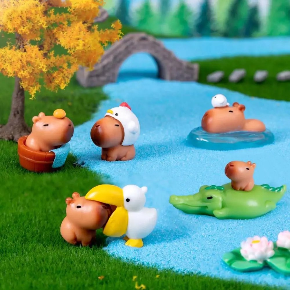 Figurines d'animaux Capibara Capybara, jouets de simulation, modèle de dessin animé