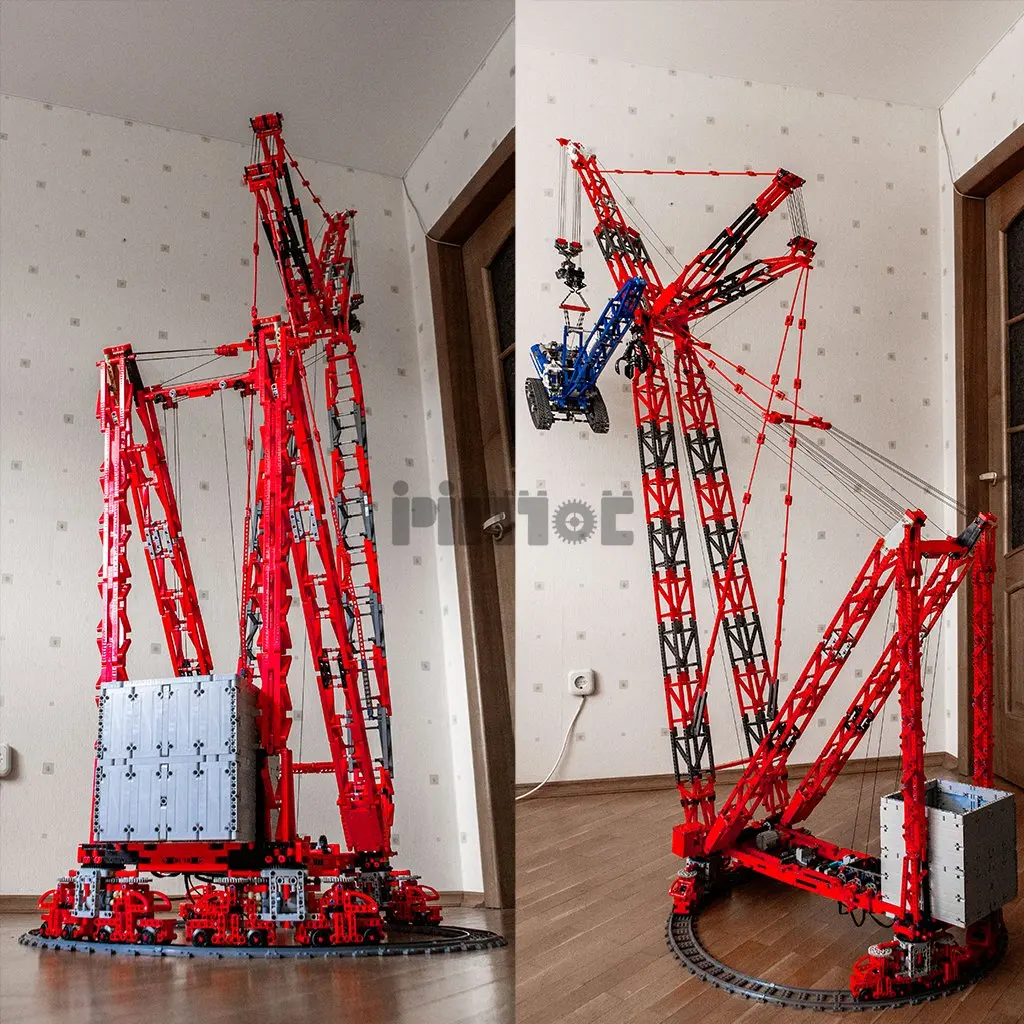 Moc-77733 ring rail crane mammoet ptc-200-ds 4933pcs electronic drawing splicing building block technology assembly