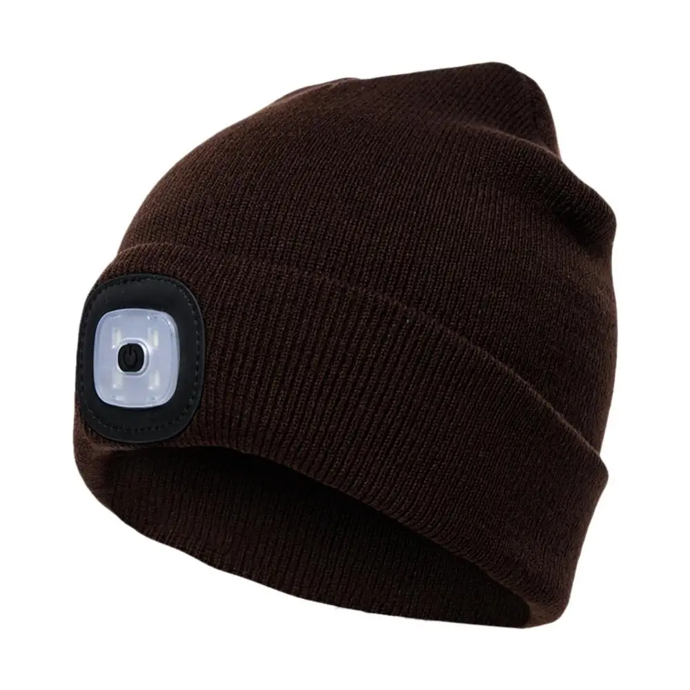 LED Knitted Hat LED Lighted Beanie Cap Unisex Knitted Beanie Head Lamp Flashlight Cycling Hat women Men Winter Hat Fishing Cap