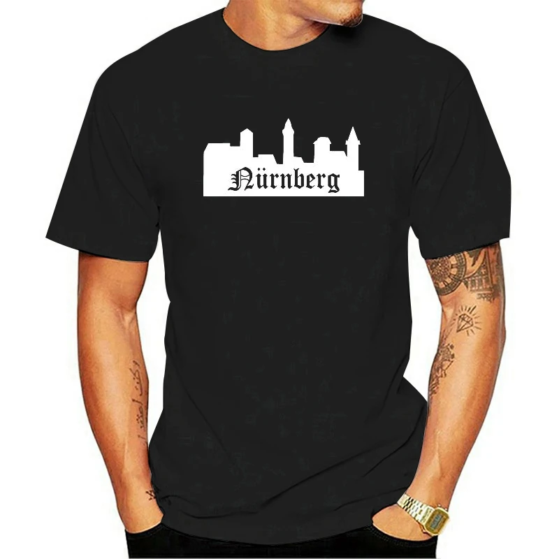 NUREMBERG T-Shirt - Old German / Imperial Castle - S to 3XL - Black - Print White